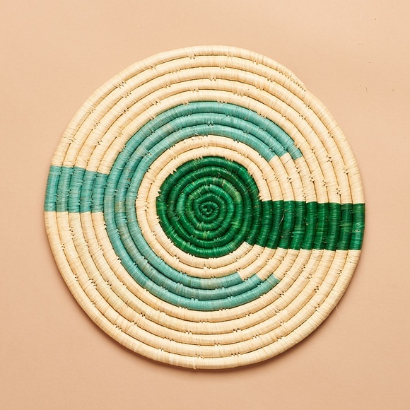 Artisan Other - Kazi Unity Raffia Grass Woven Trivet Bohemian Artisan Made in Uganda Boho